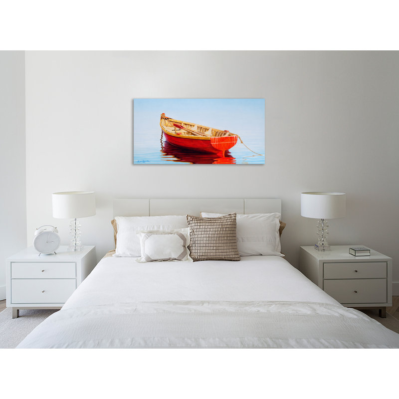 Toile tendue Arthers "Red Boat" par Horacio Cardozo, H 24 po x l 48 po x P 1,5 po