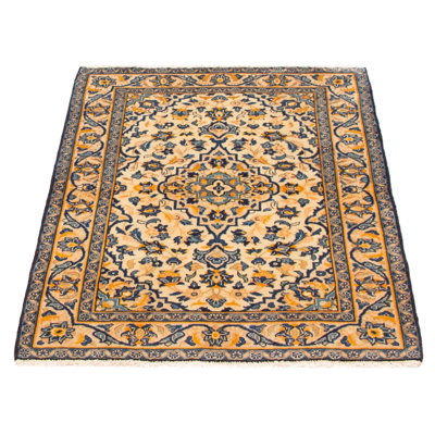 Tapis en laine crème noué à la main 3 pi 3 po x 4 pi 8 po Kayseri