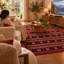 Tapis kilim lavable traditionnel à motif oriental vintage pour le salon Tyngsborough 4 x 6, rouge et noir