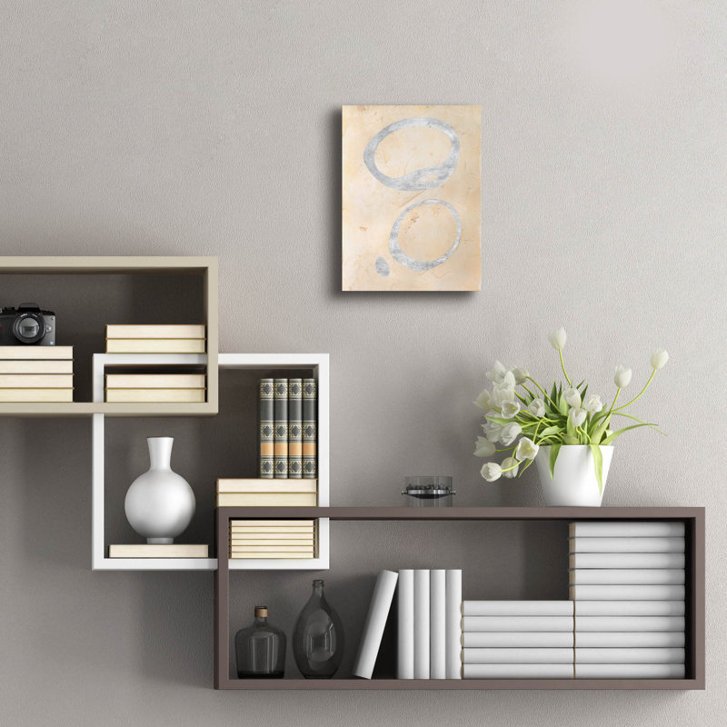 Art mural en verre épique «Silver Loops 1» par Michael Willett, 12 po x 16 po