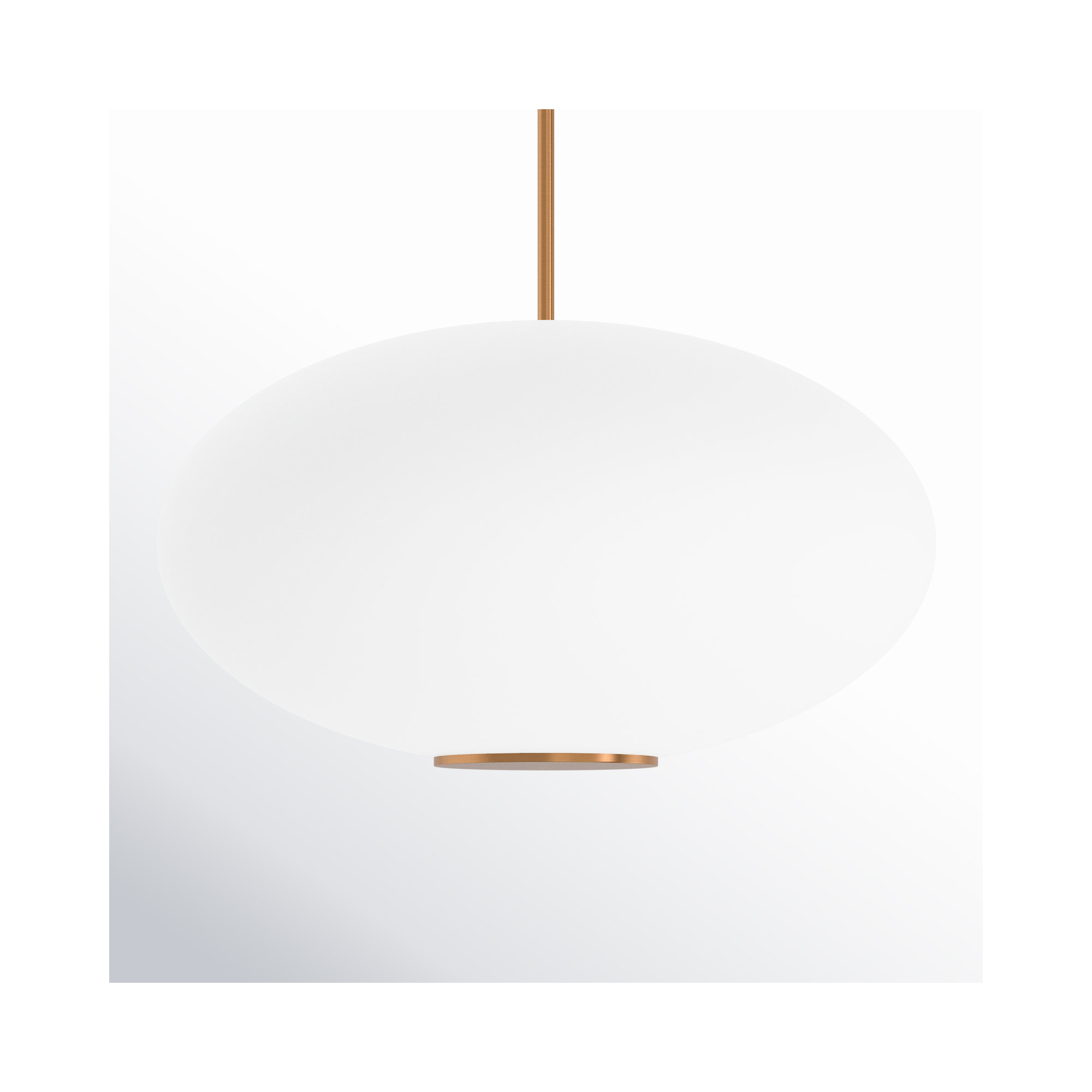 Illusion Dimmable LED Pendant With Oval Shaped Glass Shade, Adjustable Color Temperature, 2700K, Aged Brass