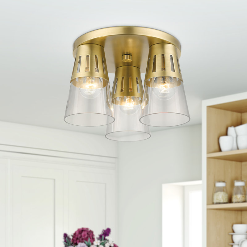 Plafonnier en verre, Laiton naturel