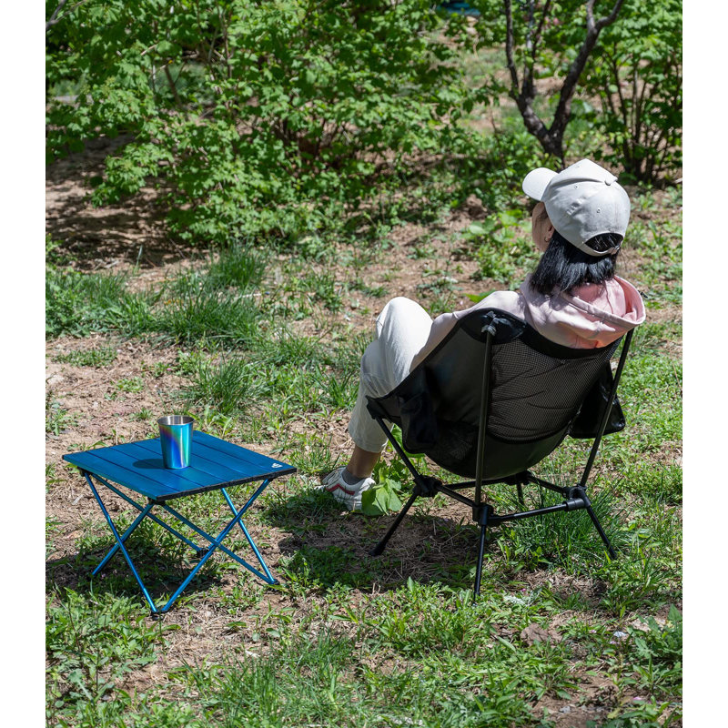 Ultralight Compact Camping Folding Beach Chair With Anti-Sinking Large Feet And Back Support Webbing (Black - Square Frame)