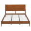 Structure de lit plateforme en bois de bambou massif de style Mid-Century moderne avec lattes de bois et support en métal, aucun sommier requis, assemblage facile-129742317