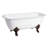 Kingston Brass Aqua Eden 67-Inch Cast Iron Rectangular Double Ended Clawfoot Tub (7-Inch Faucet Drillings)-36261714