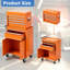 Armoire à outils 2 en 1 à roulettes détachables - Armoire en métal à 5 tiroirs avec rangement verrouillable, tiroirs coulissants et doublures, pour garage, atelier, entrepôt (orange)-16603948