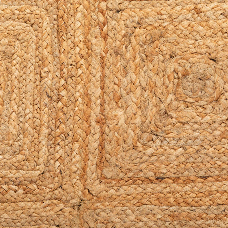 Allanna Chequered Jute / Sisal Braided Area Rug, Square 200 x 200cm