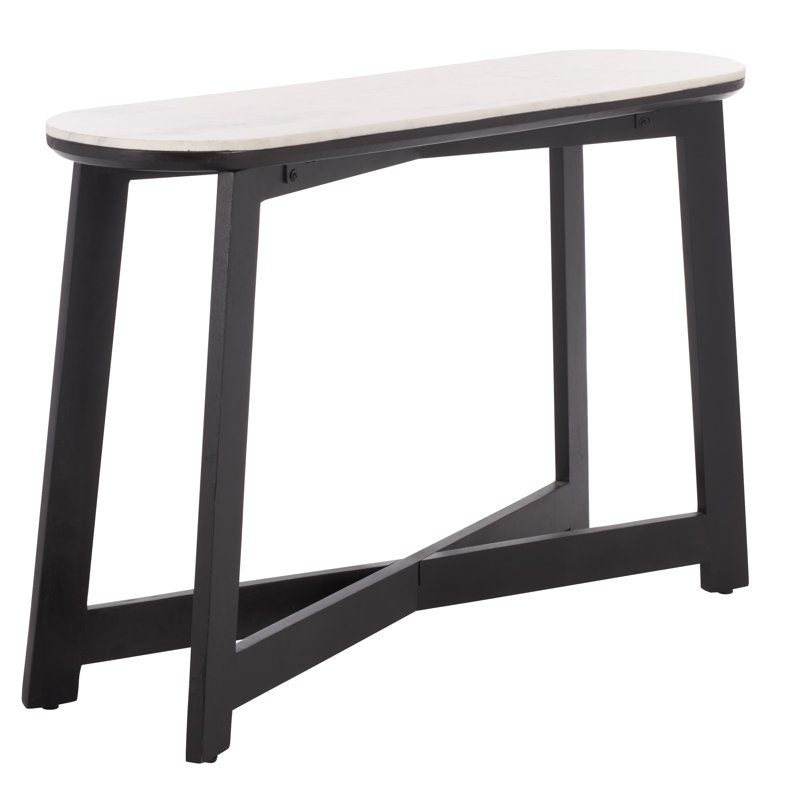 Shina Oval Console Table, Black