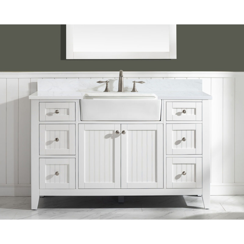 Ensemble de meuble-lavabo simple 54 po, Blanc