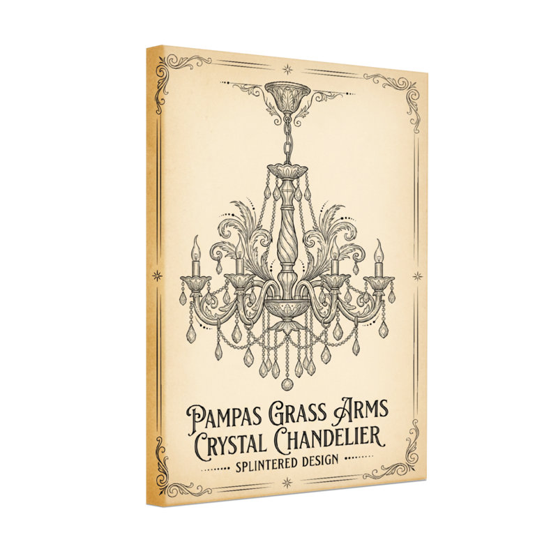 Lustre en cristal Fashion Pampas Grass Arms, H 18 po x l 12 po