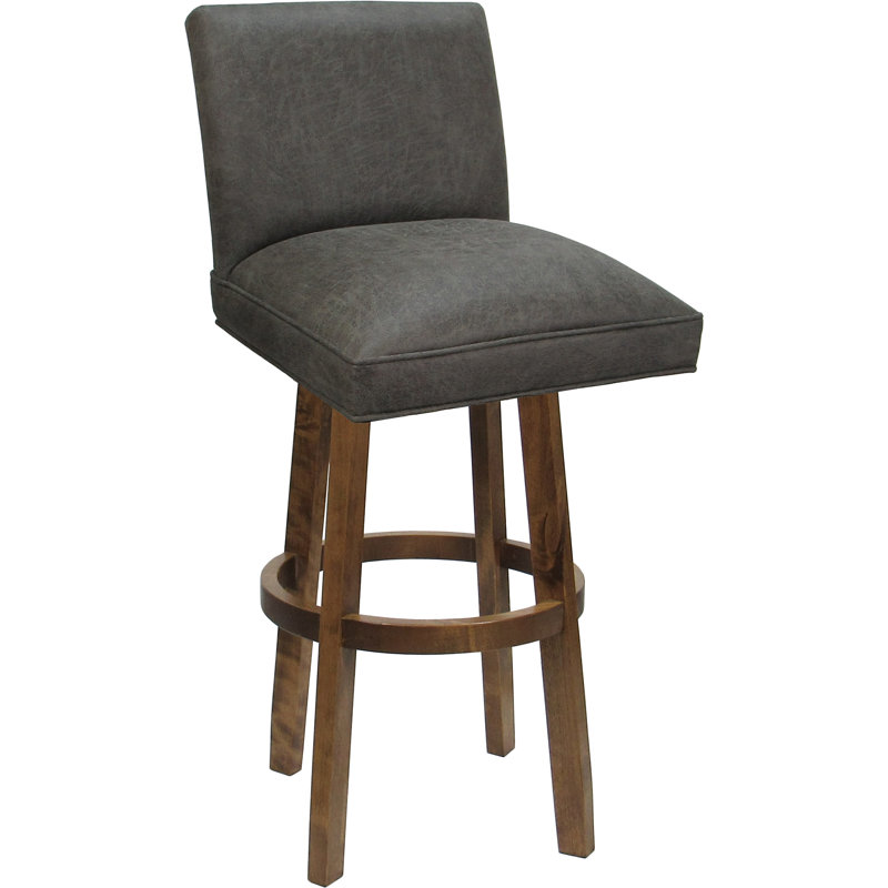 Très grand tabouret pivotant sans accoudoirs, Siège en ardoise / base moka, Tabouret de bar (siège d’une hauteur de 34 po)