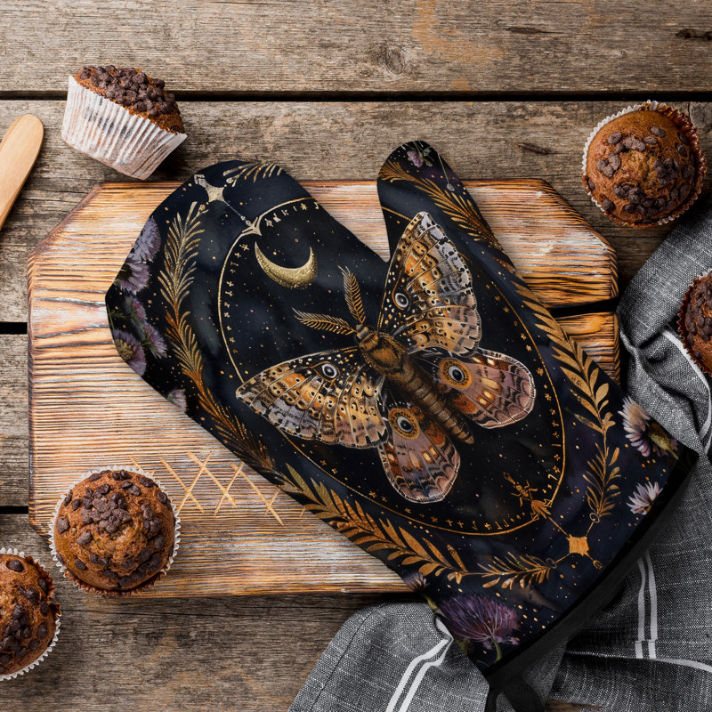 Moth Drift Oven Mitt Cotton Twill