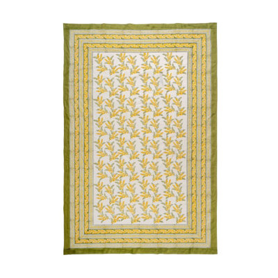 Mimosa Tablecloth - Green & Yellow - 59" x 59"