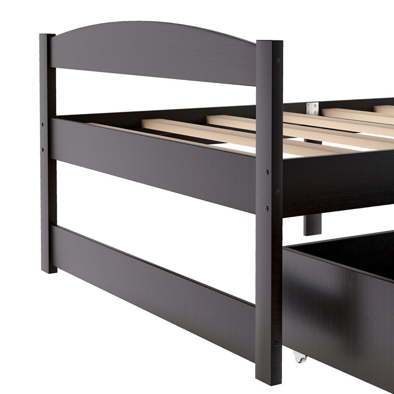Twin Platform Bed With Two Drawers - Maximize Your Space Functional Transform Bedroom, Espresso