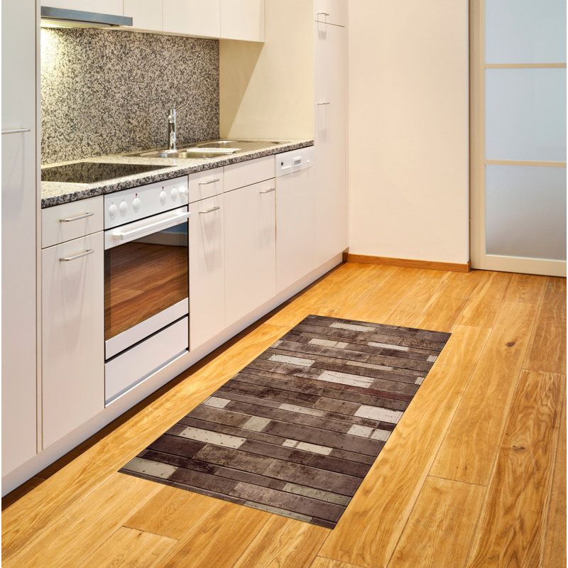 Wooden Print High Density Long Fiber Poly Threads Decorative Area Rug Carpet, Rectangle 2'7" x 5'