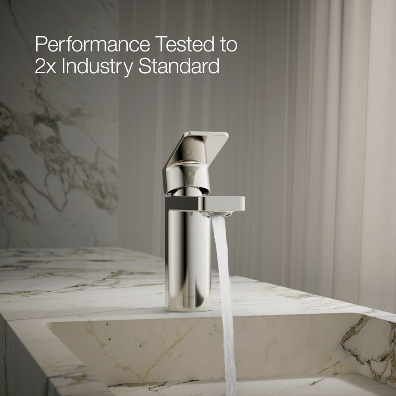 Parallel Single-Handle Bathroom Sink Faucet, Single-Hole Faucet with Pop-Up Drain, 1.0 GPM, Polished Nickel