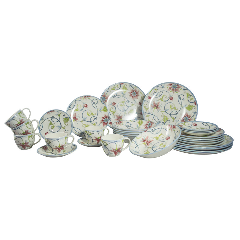 Piece Porcelain China Dinnerware Set - Service for 6