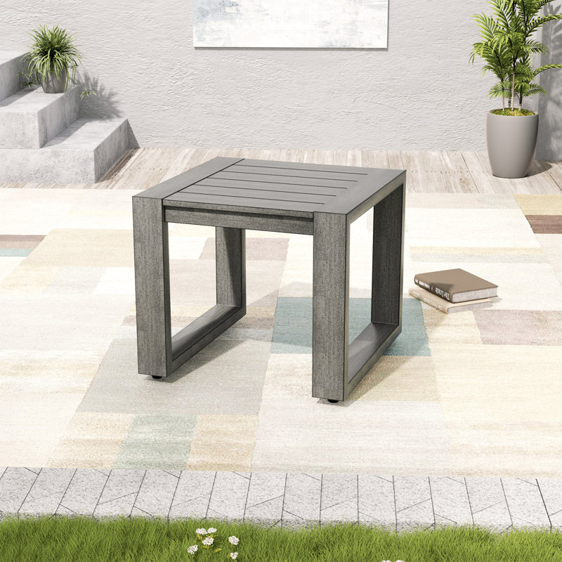 Adden Hand-Painted Aluminum Outdoor Coffee Table