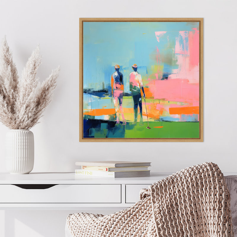 «Golf Joueurs I» par Irena Orlov, reproduction d'art sur toile encadrée, H 22 po x l 22 po