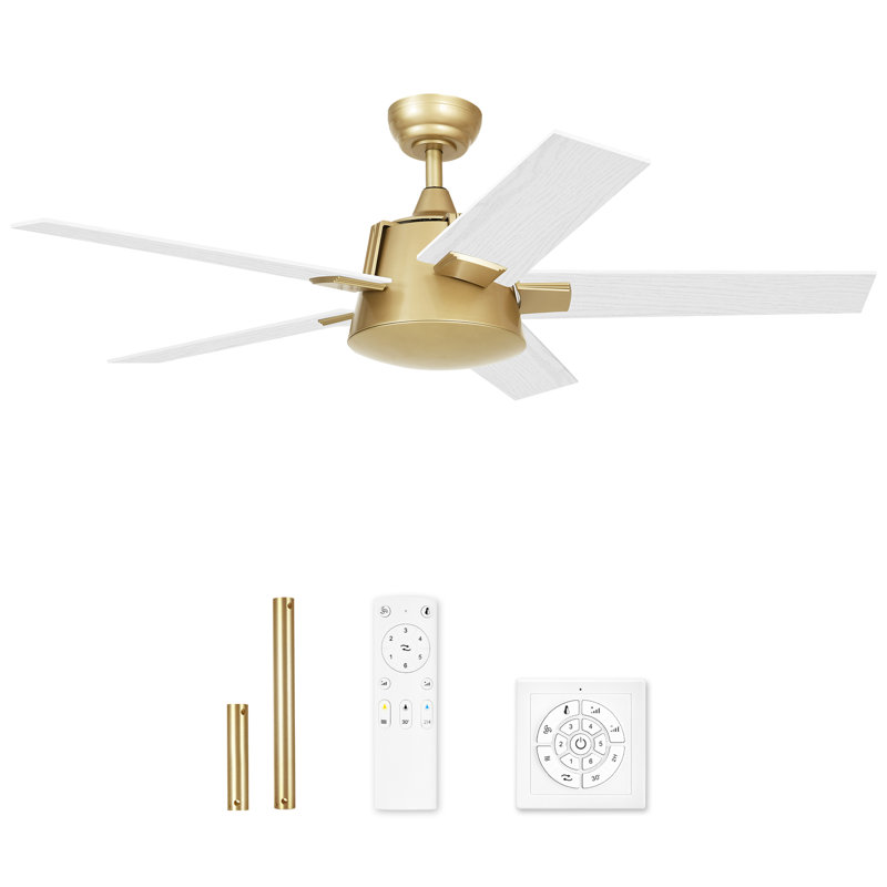 Mercer41 52" 5-Blade DC Motor Indoor/Outdoor Lightless Ceiling Fan With Remote Control, White
