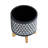 Ceramic 8" Aztec Planter On Wooden Stand