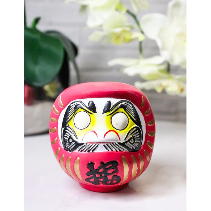 Figurine rose Daruma Talisman of Romance Luck, Rose
