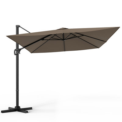 10x8ft Cantilever Patio Umbrella with 8-Rib Sturdy Frame for Poolside, Garden Backyard