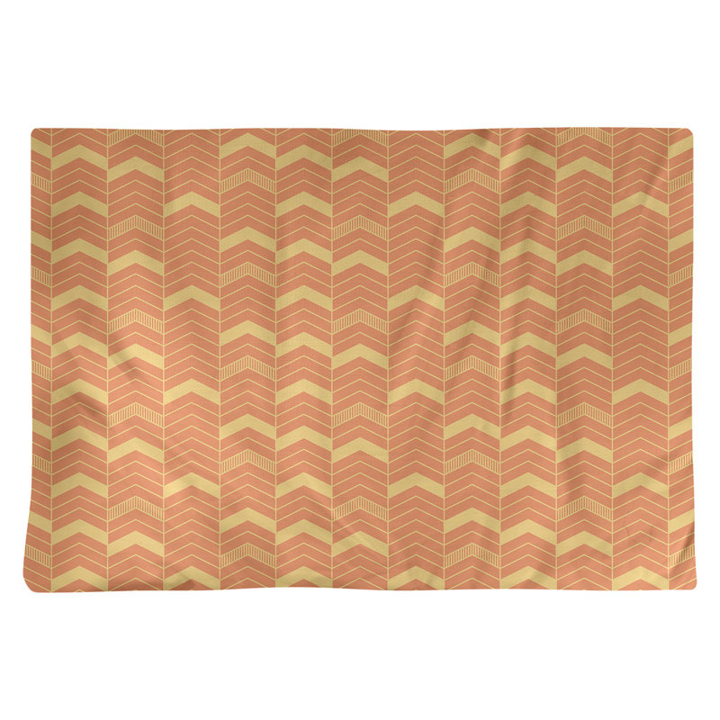 Récapitulatif à chevrons 18" lineed Stephenie, Orange / Jaune, Coton
