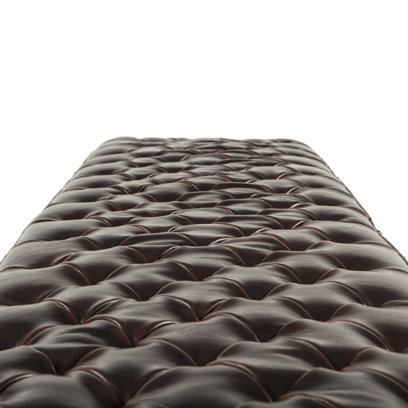 Arijana Faux Leather Upholstered Bench, Brown