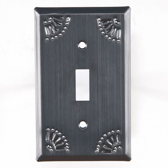 No Subject 1 - Gang Toggle Light Switch Standard Wall Plate, Country Tin