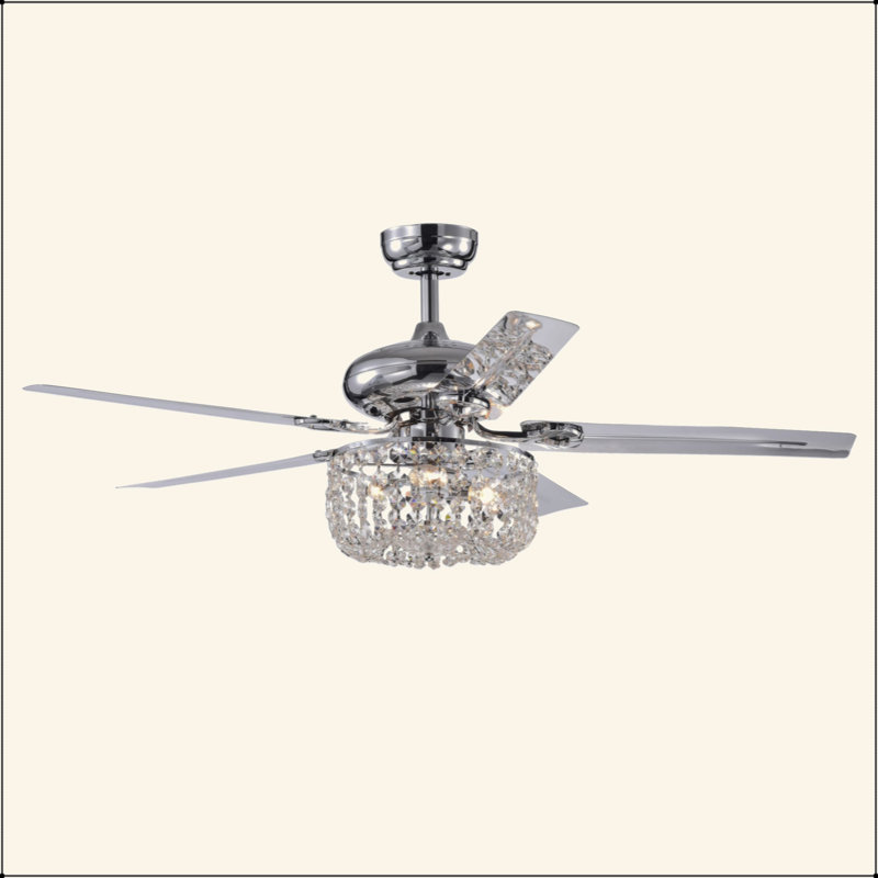 Ventilateur de plafond chromé 49 po Silver Orchid