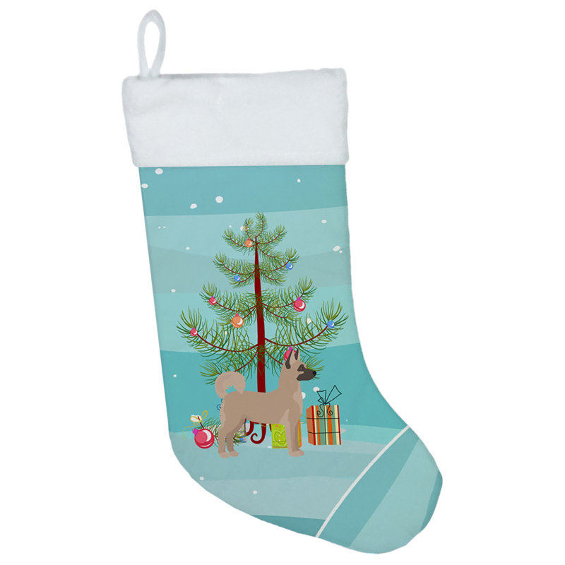 Chaussette de noël joyeux de noël, Berger akita brun