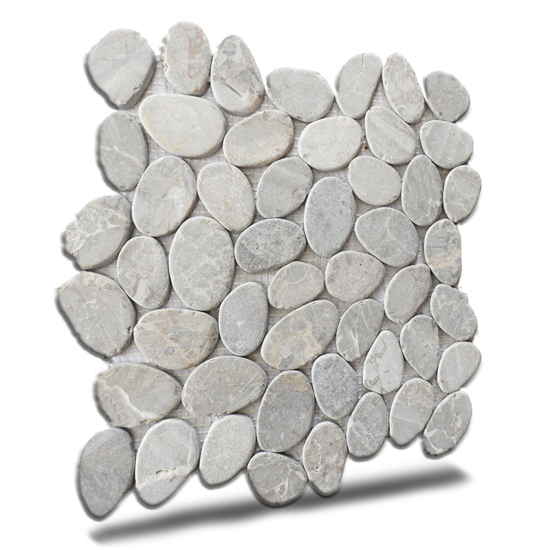 Carreau de mosaïque pour mur et plancher en pierre naturelle Hawaii 12 "x 12", Gris fumée