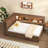 Wood Daybed With Storage Shelves, Trundle, USB Charging Station And LED Light-1788781296