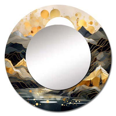 Scandinavian Simplicity II - Scandinavian Unique Wall Mirror, White Round Mirror, Printed Metal Art