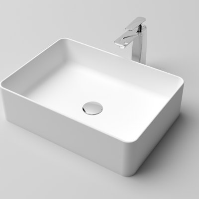 Matte White Bathroom Sink Basin 20" X 14" Solid Surface - Contemporary Design Element In Versatile