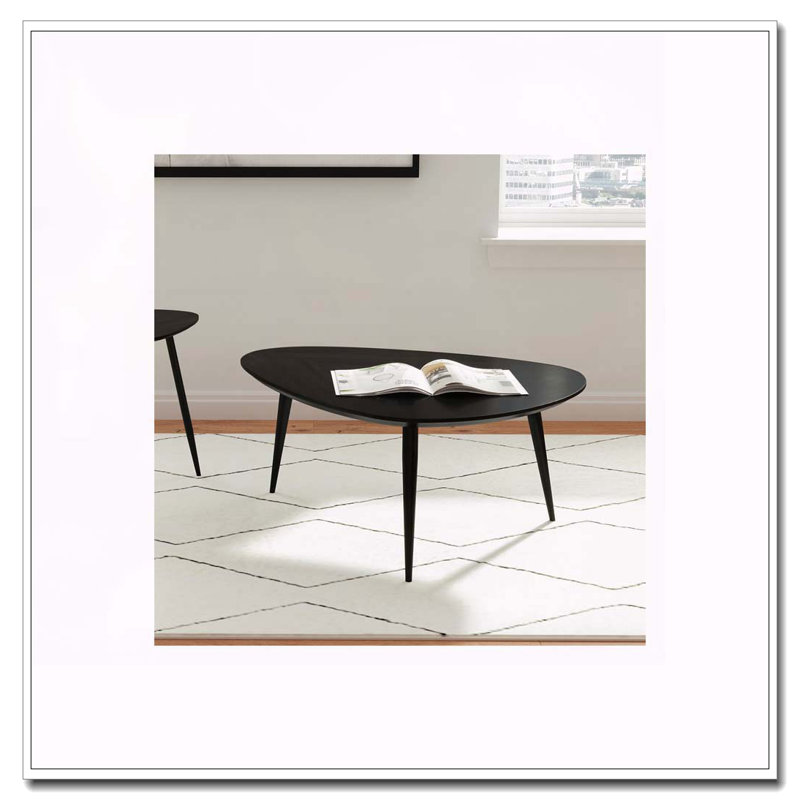 Xander Black Triangular Solid Wood Coffee Table