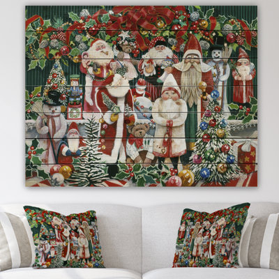 «Santa Claus Family with Christmas Bear and Presents», reproduction d'art