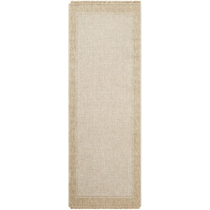 Tarri Boho Jute-Look Striped Brown Area Rug, Runner 80 x 220 cm