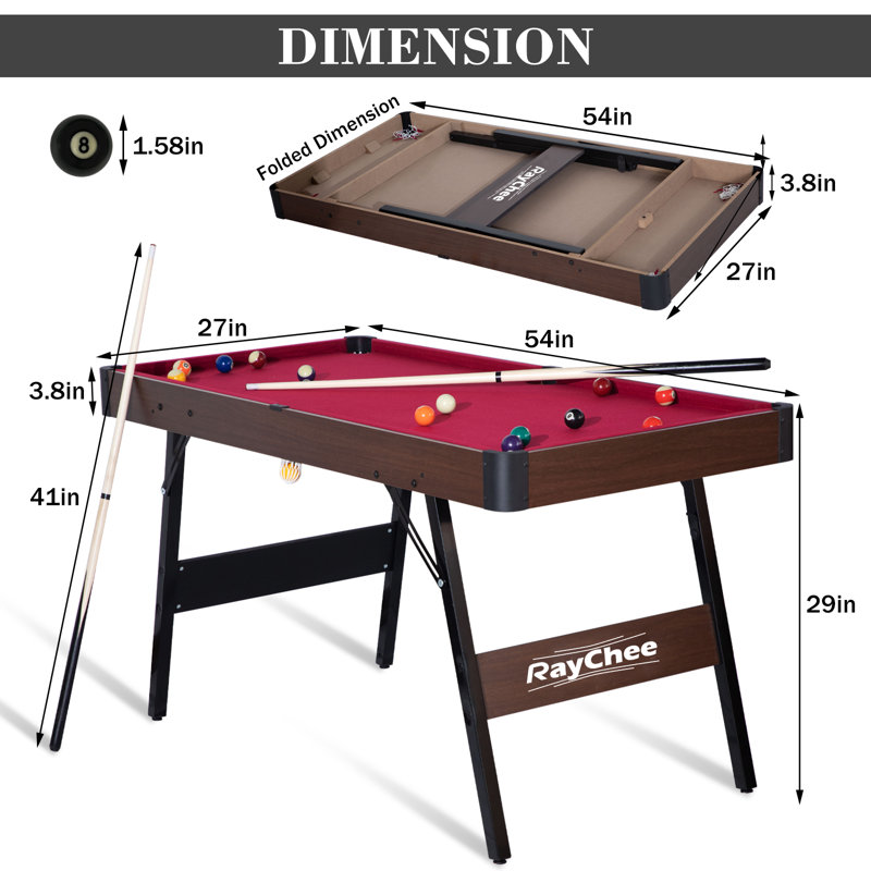 Table de billard portative RayChee, Rouge