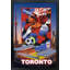 Affiche de la ville hôte de la Coupe du Monde de la Fifa 2026 de Toronto - ville hôte canadienne - cadre en forme de boîte-cadre - verre véritable - 19,5 x 28
