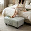 Tabouret de repose-pieds gris rectangulaire en similicuir 33,5 po x 22 po x 17 po-1273695917