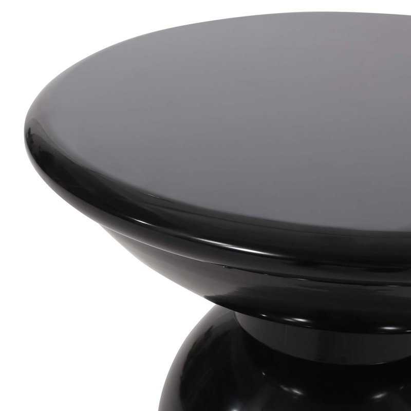 Tables d'appoint d'extérieur en fer Serenita, conception évasée, ensemble de 2, Black