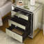 Armoire à trois tiroirs Flash Silver Mirror avec finition perle et rangement spacieux pour la vie moderne