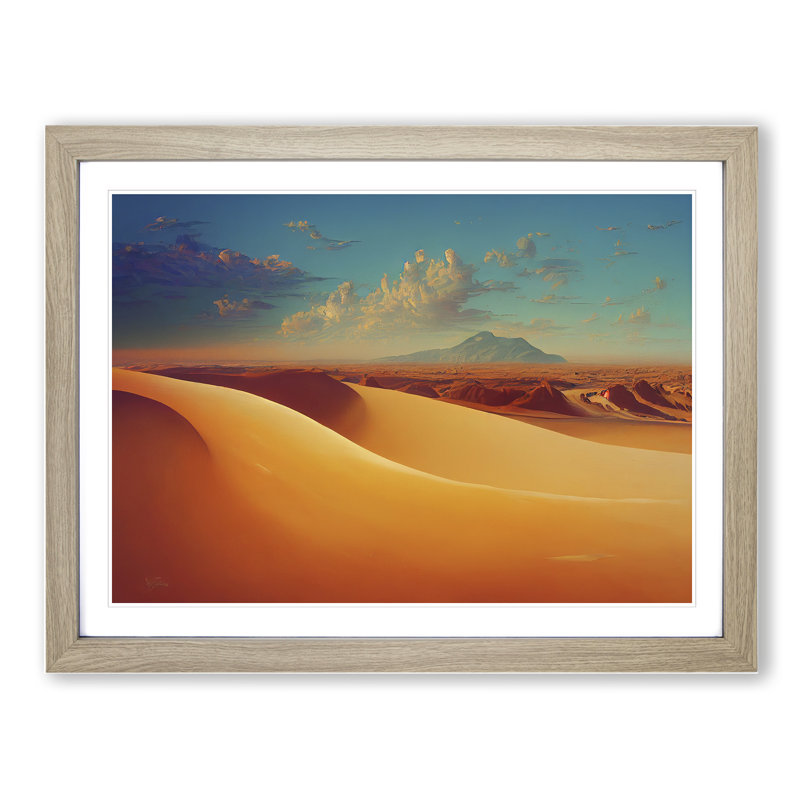 King Desert - Framed Print, 46cm H x 64cm W x 2cm D, Oak