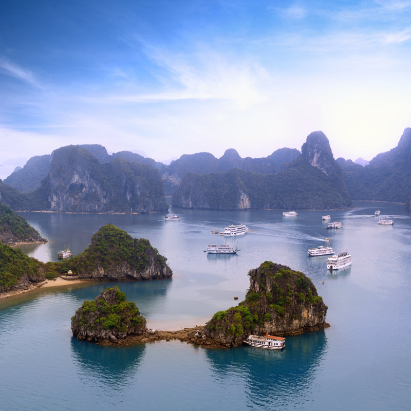 Halong Bay Vietnam Panoramic View by Sergwsq - Wrapped Canvas Print, 30cm H x 30cm W x 3.8cm D