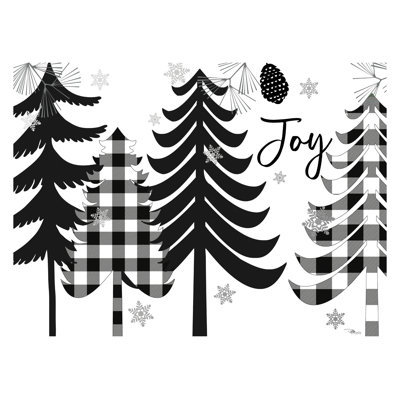 " Woodland Christmas VII Black Plaid " by Pela Studio