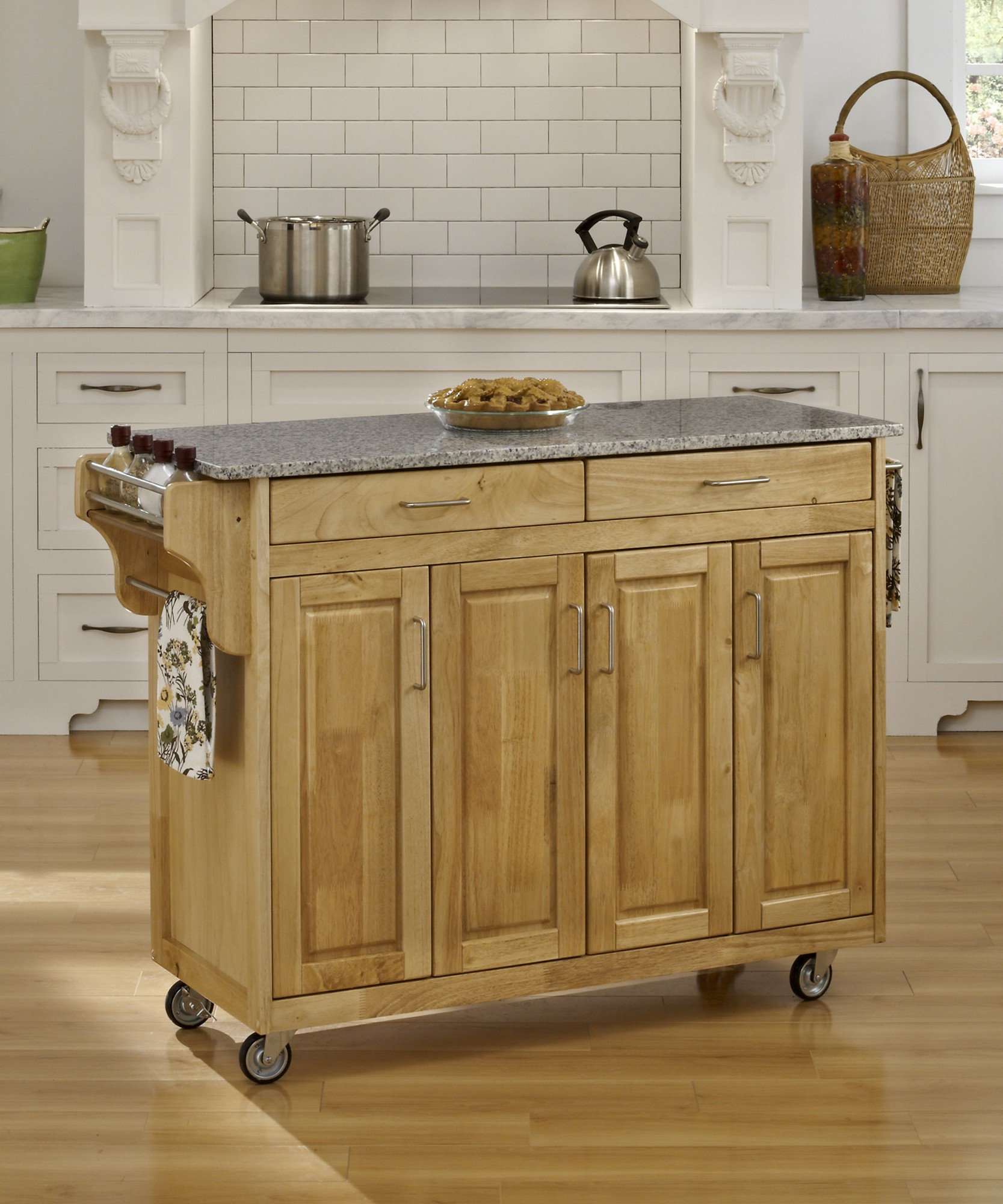 Red Barrel Studio® Littrell Granite Top Kitchen Island & Reviews | Wayfair