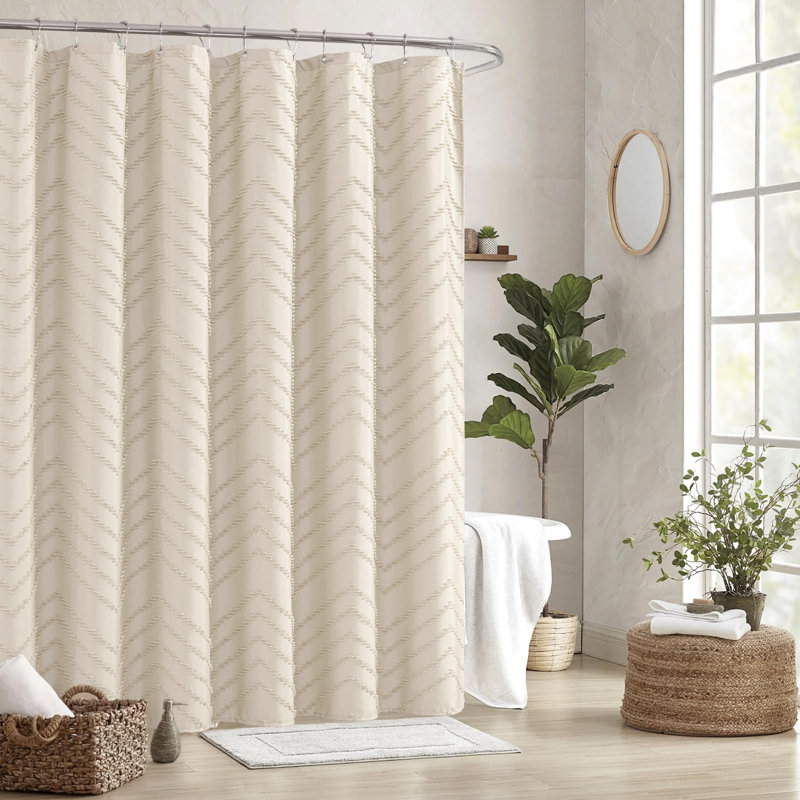 Rideau de douche beige style bohème 72 x 72