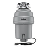 KRAUS Wasteguard High-Speed 3/4 HP Continuous Feed Ultra-Quiet Motor Garbage Disposal With Power Cord And Flange Included And Universal Mount, KWD210-75MGR